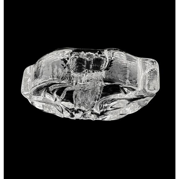 Calla Lily Double Bud Vase Clear Pressed Glass Elegant Artistic Decor Vintage - Picture 5 of 7